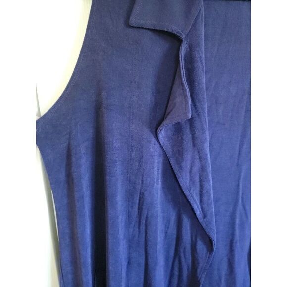 Chico's Travelers 2 L Open Vest Stretch Sleeveless Purple Slinky No Wrinkle - Picture 4 of 6